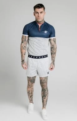 SikSilk White Stripe Elasticated Swim Short -Style Zone Shop SS 16822 4