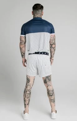 SikSilk White Stripe Elasticated Swim Short -Style Zone Shop SS 16822 5
