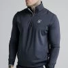 SikSilk Gravity 1/4 Zip Funnel Neck Overhead Hoodie - Navy -Style Zone Shop SS 17172 1