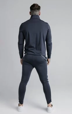 SikSilk Gravity 1/4 Zip Funnel Neck Overhead Hoodie - Navy -Style Zone Shop SS 17172 5