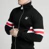 SikSilk Luxe Zip Through Funnel Neck Hoodie – Black,White & Red -Style Zone Shop SS 17325 1
