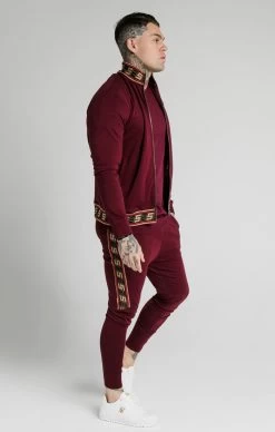 SikSilk Jacquard Retro Zip Through - Burgundy -Style Zone Shop SS 17354 4