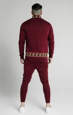 SikSilk Jacquard Retro Zip Through - Burgundy -Style Zone Shop SS 17354 5