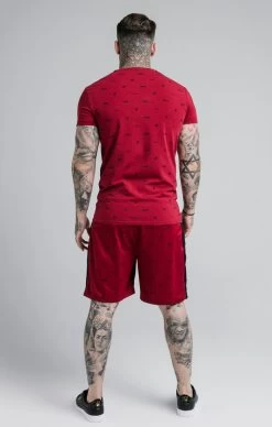 SikSilk Shadow Loose Fit Shorts - Deep Red & Black -Style Zone Shop SS 17392 5