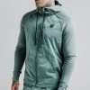 SikSilk Adapt Crushed Nylon Zip Through Hoodie - Pacific
