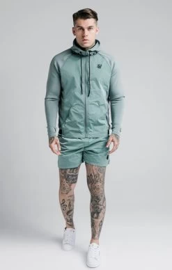SikSilk Adapt Crushed Nylon Zip Through Hoodie - Pacific -Style Zone Shop SS 17430 3