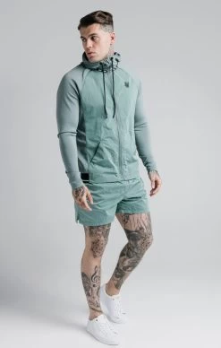 SikSilk Adapt Crushed Nylon Zip Through Hoodie - Pacific -Style Zone Shop SS 17430 4