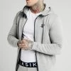 SikSilk Elastic Jacquard Zip Through Hoodie – Grey -Style Zone Shop SS 17554 1