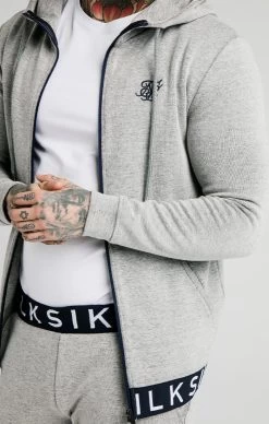 SikSilk Elastic Jacquard Zip Through Hoodie – Grey 9 SikSilk Elastic Jacquard Zip Through Hoodie – Grey -Style Zone Shop SS 17554 3