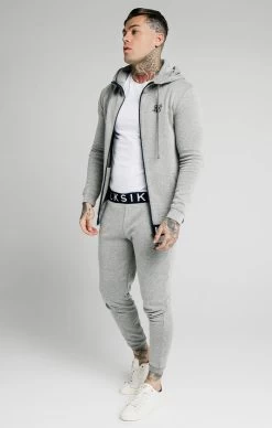 SikSilk Elastic Jacquard Zip Through Hoodie – Grey 10 SikSilk Elastic Jacquard Zip Through Hoodie – Grey -Style Zone Shop SS 17554 4