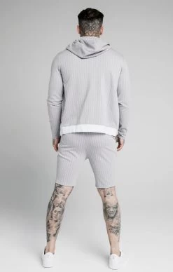 SikSilk Dual Stripe Agility Zip Through Hoodie - Grey & White -Style Zone Shop SS 17572 5
