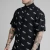 SikSilk Black Print Resort Shirt -Style Zone Shop SS 18503 1