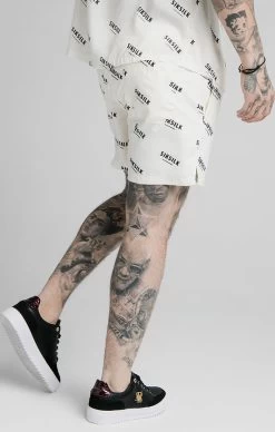 SikSilk Ecru Print Swim Short -Style Zone Shop SS 18506 3
