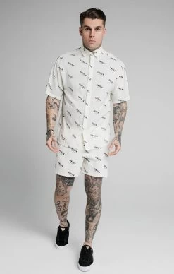 SikSilk Ecru Print Swim Short -Style Zone Shop SS 18506 4