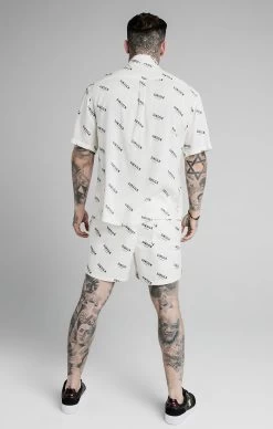 SikSilk Ecru Print Swim Short -Style Zone Shop SS 18506 5