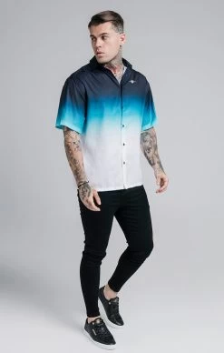 SikSilk Navy Fade Resort Shirt -Style Zone Shop SS 18510 3