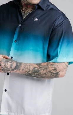 SikSilk Navy Fade Resort Shirt -Style Zone Shop SS 18510 4