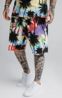 SikSilk Palm Tie Dye Shorts - Black