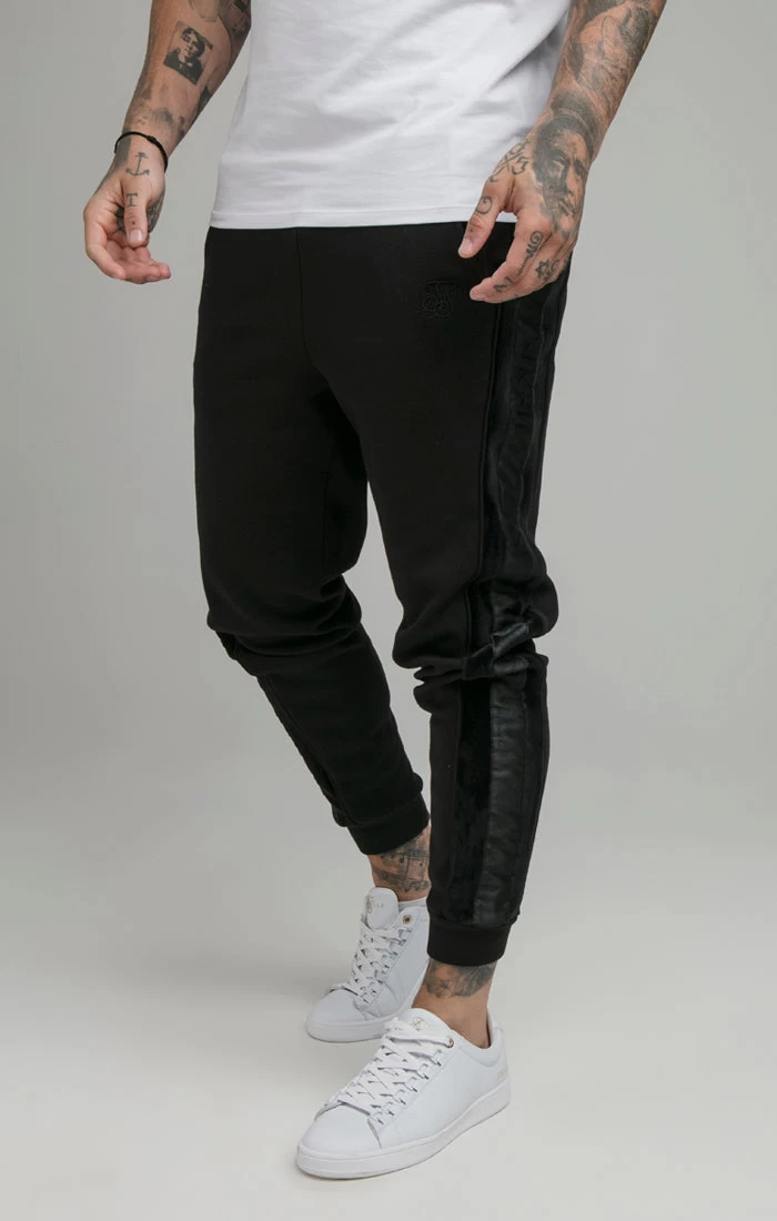 SikSilk Black Opulent Taped Cuffed Pant 3 SikSilk Black Opulent Taped Cuffed Pant
