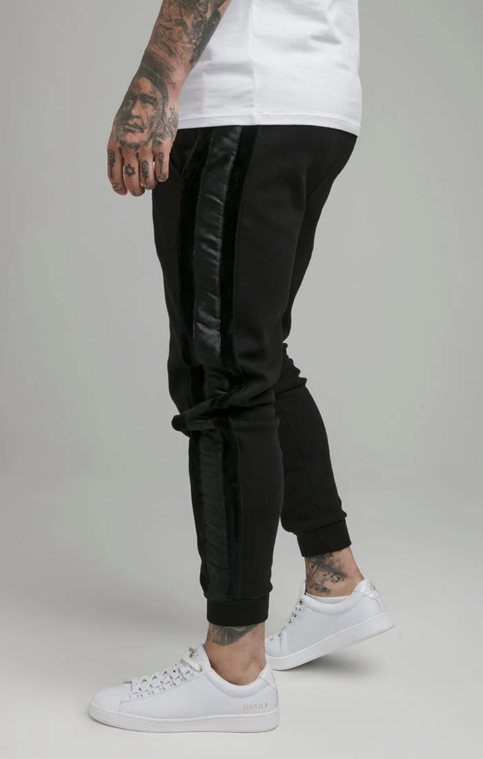 SikSilk Black Opulent Taped Cuffed Pant 4 SikSilk Black Opulent Taped Cuffed Pant - Image 2