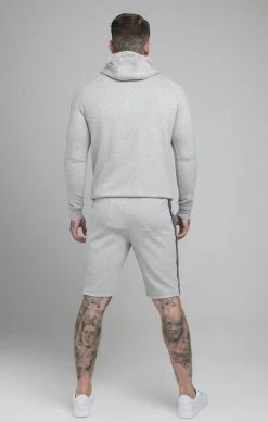 SikSilk Grey Marl Tape Detail Zip-Thru Track Top -Style Zone Shop SS 18620 SS 18619 005