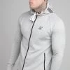 SikSilk Grey Marl Tape Detail Zip-Thru Track Top -Style Zone Shop SS 18620 SS 18619 006