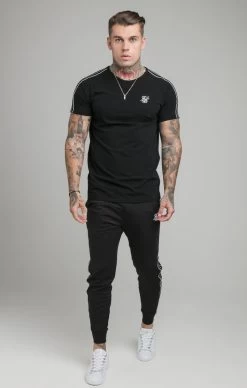 SikSilk Black Muscle Fit T-Shirt -Style Zone Shop SS 18631 001