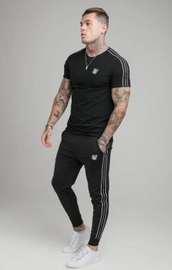 SikSilk Black Muscle Fit T-Shirt -Style Zone Shop SS 18631 004