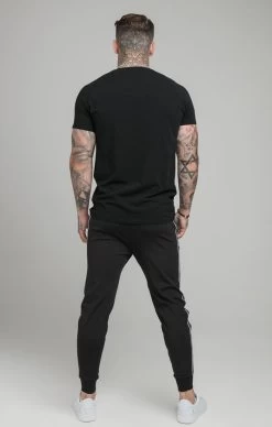 SikSilk Black Muscle Fit T-Shirt -Style Zone Shop SS 18631 006