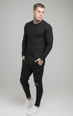 SikSilk Black Muscle Fit Sweatshirt -Style Zone Shop SS 18646 005 8f6d8c62 5919 4d51 a1c6 3294ad8d9b35