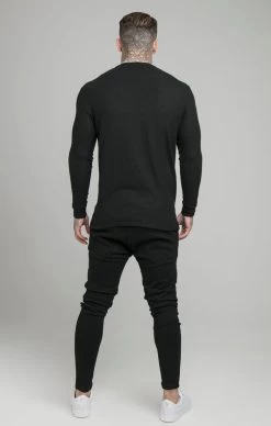 SikSilk Black Muscle Fit Sweatshirt -Style Zone Shop SS 18646 006 2c8315fc 11dc 4266 93a6 23c762da8475