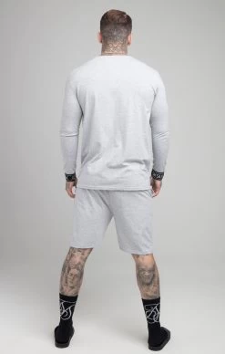 SikSilk Grey Marl Long Sleeve T-Shirt -Style Zone Shop SS 18676 3 af46b5ec 0615 4981 81fc 177ffa9765cf
