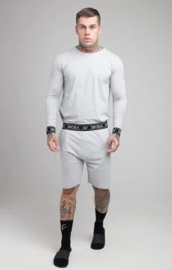 SikSilk Grey Marl Long Sleeve T-Shirt -Style Zone Shop SS 18676 4 51079247 5e8c 4fe6 bc11 0f00753fdb16