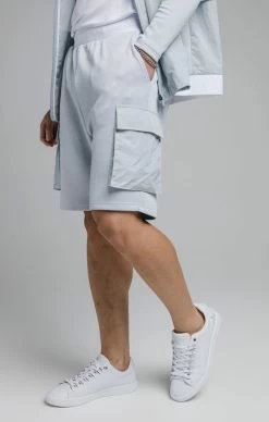 SikSilk Blue Crushed Nylon Cargo Short