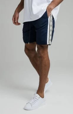SikSilk Navy Cali Tape Short