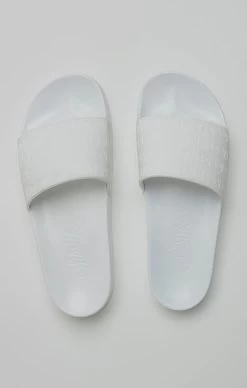 SikSilk White Debossed Pool Slide