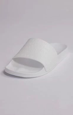 SikSilk White Debossed Pool Slide -Style Zone Shop SS 18969 3