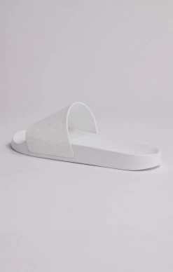 SikSilk White Debossed Pool Slide -Style Zone Shop SS 18969 4