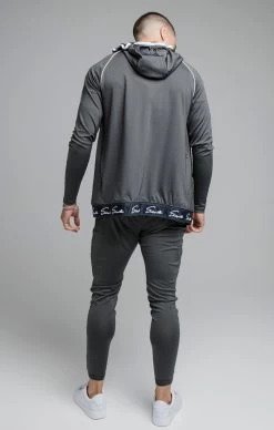 SikSilk Grey Signature Tape Zip Through Hoodie -Style Zone Shop SS 19151 SS 19155 007 c0eb07a7 9b8e 44e1 bc5f 3e239dedf858