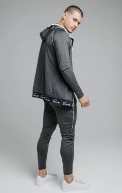 SikSilk Grey Signature Tape Zip Through Hoodie -Style Zone Shop SS 19151 SS 19155 008 42d72eb2 1310 4b3a a932 65185a240498