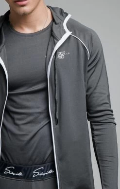 SikSilk Grey Signature Tape Zip Through Hoodie -Style Zone Shop SS 19151 SS 19155 015 fe3ed94e 1278 4fd3 8f79 328fb1c38e38