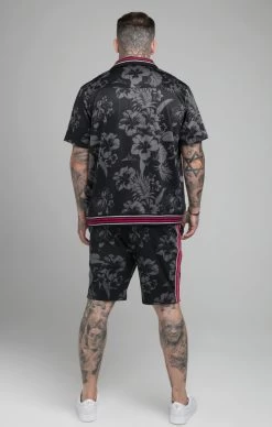SikSilk Black Hawaii Resort Shirt -Style Zone Shop SS 19299 5