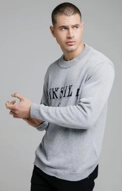 SikSilk Grey Knitted Sweatshirt