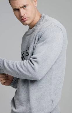 SikSilk Grey Knitted Sweatshirt -Style Zone Shop SS 19446 010 f7b7fe40 1e3e 4f45 b530 ac063eda4c8e