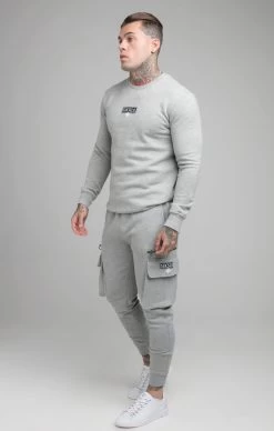 SikSilk Grey Marl Embossed Print Sweatshirt -Style Zone Shop SS 19676 SS 19180 002