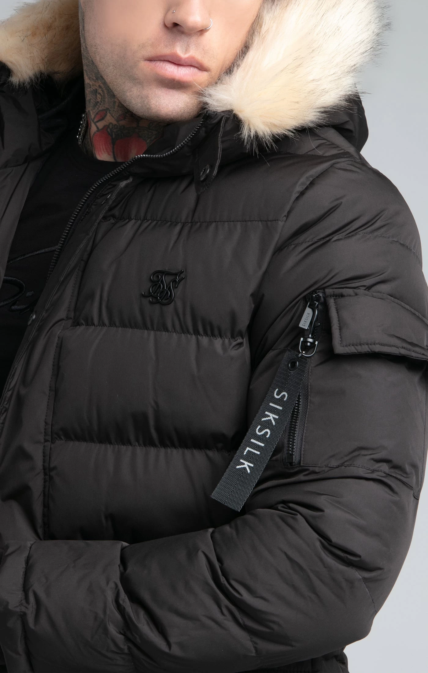 SikSilk Black Expedition Parka 4 SikSilk Black Expedition Parka - Image 2