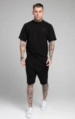 SikSilk Black Relaxed Crew Sweatshirt -Style Zone Shop SS 19778 3 89c43780 205b 4838 b0d0 84a1d1915ac4