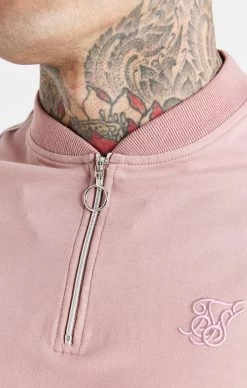 SikSilk Dusty Pink Smart Baseball Collar T-Shirt -Style Zone Shop SS 19858 2 b7d240f1 463f 463e 8679 e24db722d214