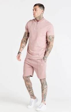SikSilk Dusty Pink Smart Baseball Collar T-Shirt -Style Zone Shop SS 19858 4 41a85064 dbf7 46ff 9a4e 507f05bf94e5