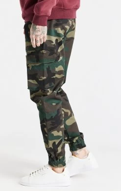 SikSilk Green Camo Utility Cargo Jogger